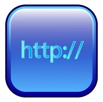Big blue button labeled http Stock-Illustration