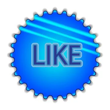 Big blue button labeled "LIKE" Stock Illustration