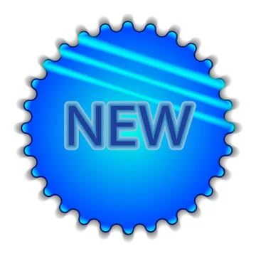 Big blue button labeled "NEW" Illustrazione stock