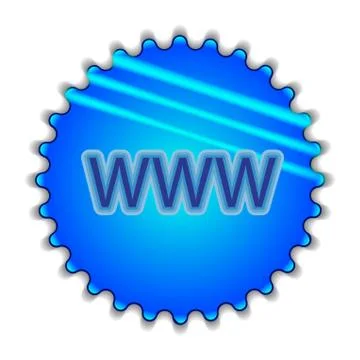 Big blue button labeled "WWW" Stock Illustration