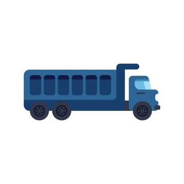 Big blue dump truck transporting cargo illustration Stock Illustration