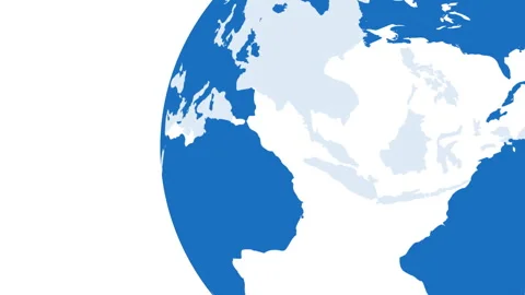 Big blue globe mockup on white background with copy space, seamless loop Stock Footage 303918239