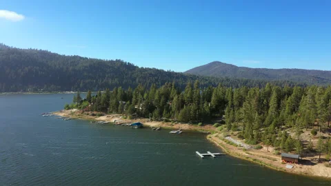 Big blue lake on the mountains Stock Footage 132865599