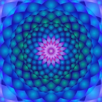 Big blue mandala Stock Illustration
