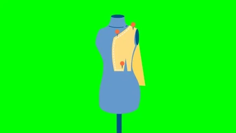 Big blue mannequin. Fitting on clothes on a mannequin. Process of sewing clothes Stock Footage 272201838