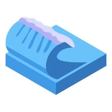 Big blue ocean wave breaking isometric illustration Illustrazione stock