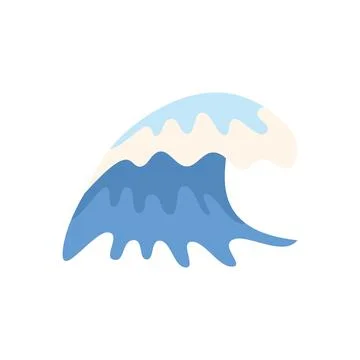 Big blue ocean wave breaking with white crest Illustrazione stock
