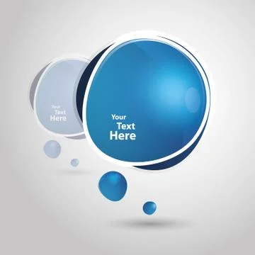 Big blue speech bubble Stock Illustration