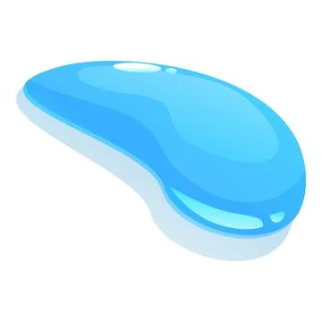 Big blue water drop creating puddle on white background Stock Illustration