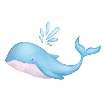 Big blue whale Stock Illustration