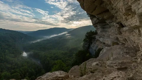 Big Bluff Sunset - Buffalo River Vídeo Stock 221787949