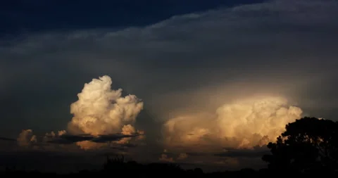 Big Boiling Dusk Clouds (2k 29.97) Stock Footage 133419481