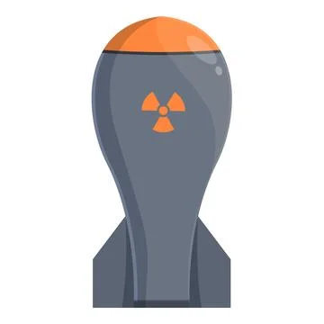 Big bomb icon cartoon vector. Nuclear weapon Stock Illustration