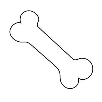 Big bone. Dog bone outline icon. Theme for dogs and other animals. Vector Ill Stock Illustration
