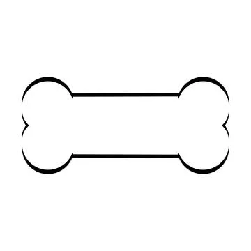 Big bone. Theme for dogs and other animals. Vector outline clipart.  Stock Illustration