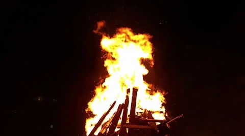 Big Bonfire Stock Footage 22949612