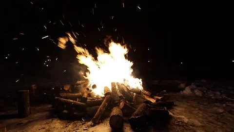 Big bonfire in the new year. Stock Footage 100625049