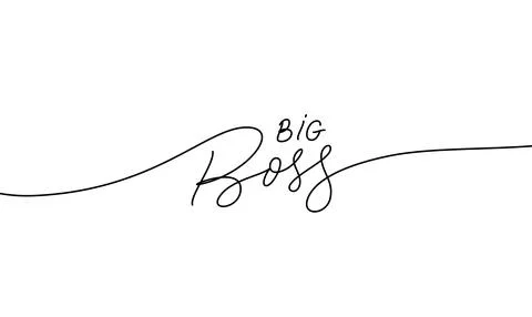 Big boss hand drawn vector line lettering Stock Illustration