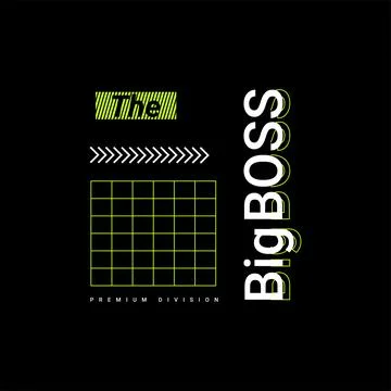 The big boss writing, suitable for screen printing t-shirts, clothes, jackets Illustrazione stock