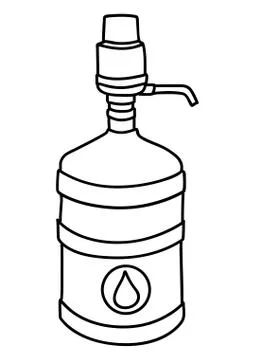 Big bottle of water with pump Stock Illustration