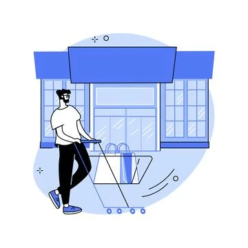 Big box store abstract concept vector illustration. Ilustración de archivo