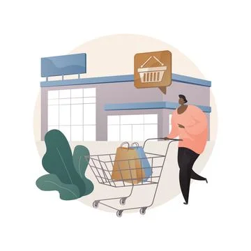 Big box store abstract concept vector illustration. Stock Illustration