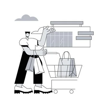 Big box store abstract concept vector illustration. Stock Illustration