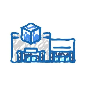 Big box store shop icon doodle illustration Ilustración de archivo