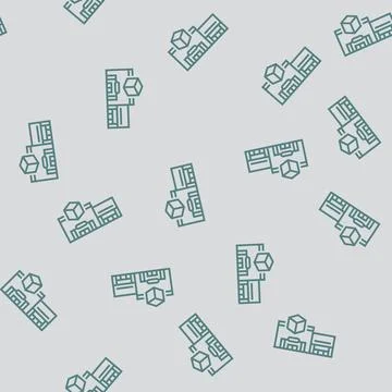 Big box store shop line seamless pattern Ilustración de archivo