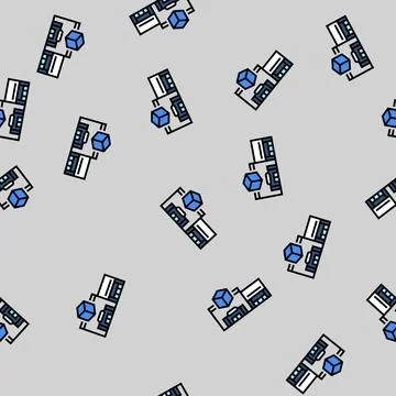 Big box store shop vector seamless pattern Ilustración de archivo