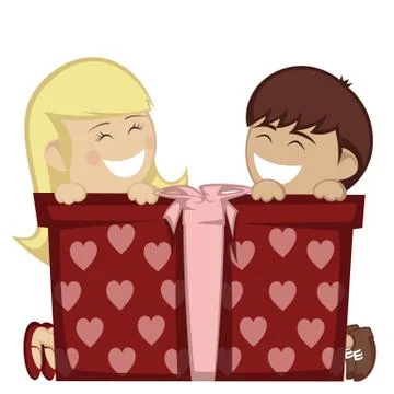 Big box surprise Stock Illustration