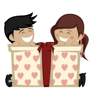 Big box surprise Stock Illustration