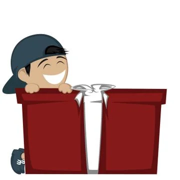 Big box surprise Stock Illustration