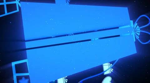 Big Box Wrapping with Blue Background  Stock Footage 1033266