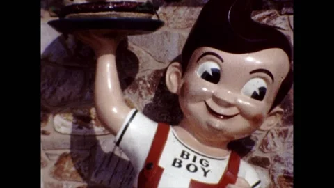 Big Boy Restaurant Mascot Statue Stock Footage 170622018
