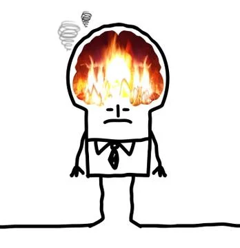 Big Brain Man - burning Stock Illustration