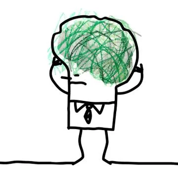 Big Brain Man - doodle Stock Illustration