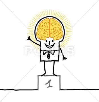 Big brain man & excellence Stock Illustration