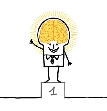 Big brain man &amp; excellence Stock Illustration