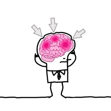 Big brain man &amp; headache Stock Illustration