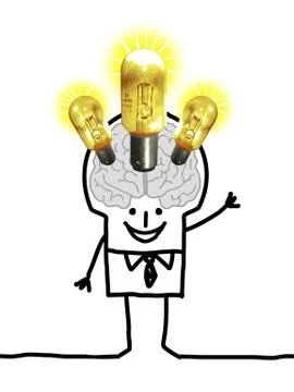 Big Brain Man - lights and ideas Stock Illustration
