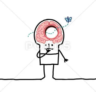 Big brain man & memory desorders Stock Illustration