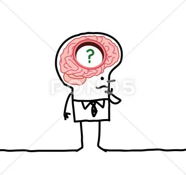 Big brain man & memory desorders Stock Illustration