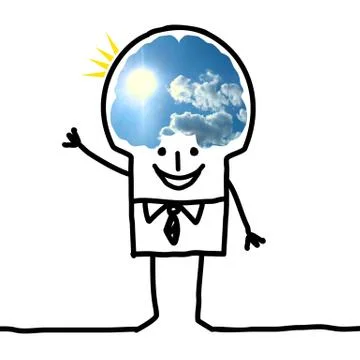 Big Brain Man - optimism Stock Illustration