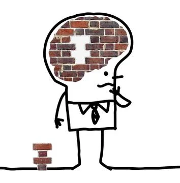 Big Brain Man - wall and puzzle Stock Illustration