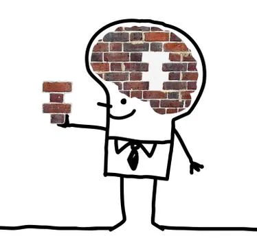 Big Brain Man - wall and puzzle Stock Illustration