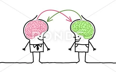 Big brain men & exchange Stock Illustration