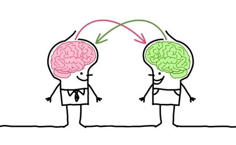 Big brain men &amp; exchange Stock Illustration