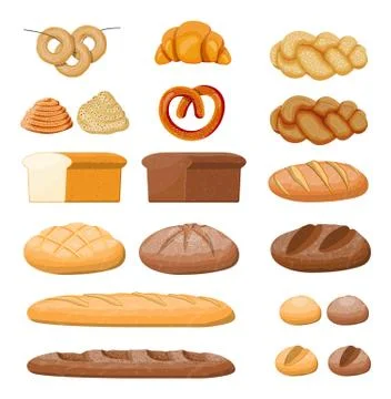 Big bread icons set. Stock Illustration