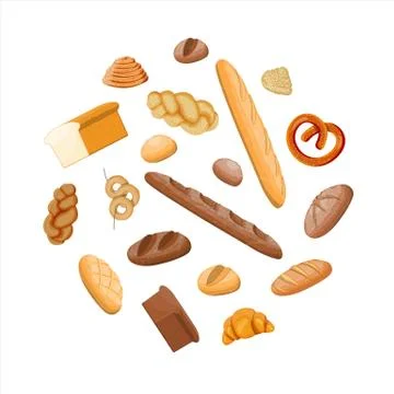 Big bread icons set. Stock Illustration